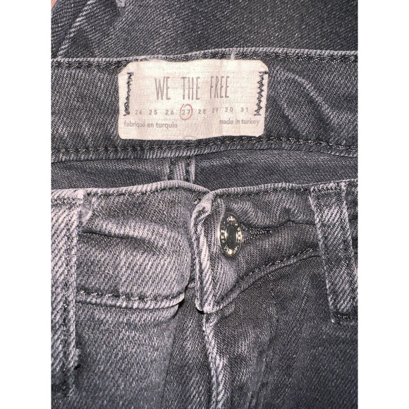 FREE PEOPLE We The Free Size 27 Distressed Sunny Mid Rise Raw Hem Skinny Jeans - Picture 7 of 7